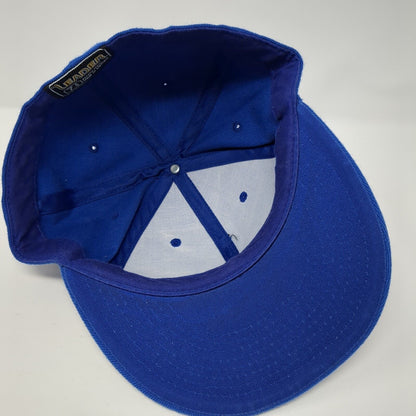 Leader Fitted Hat Blue 7 1/2 Solid 6 Panel Vent Holes Blank Outdoor