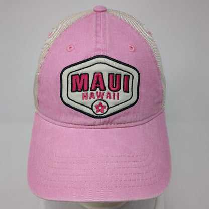 Maui Hawaii Strapback Mesh Back Trucker Hat Multi One Size Colorblock