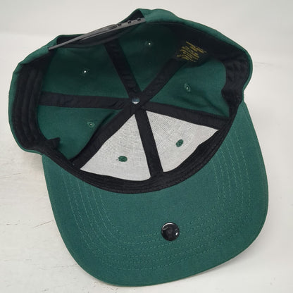 Bug Cap Snapback Hat Green One Size Padded Front Roll Made in Canada Adjustable