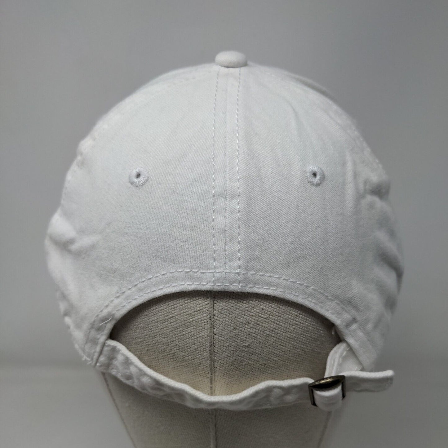 Unbranded Slideback Hat White OSFM Adjustable Vented Holes 6 Panel Blank
