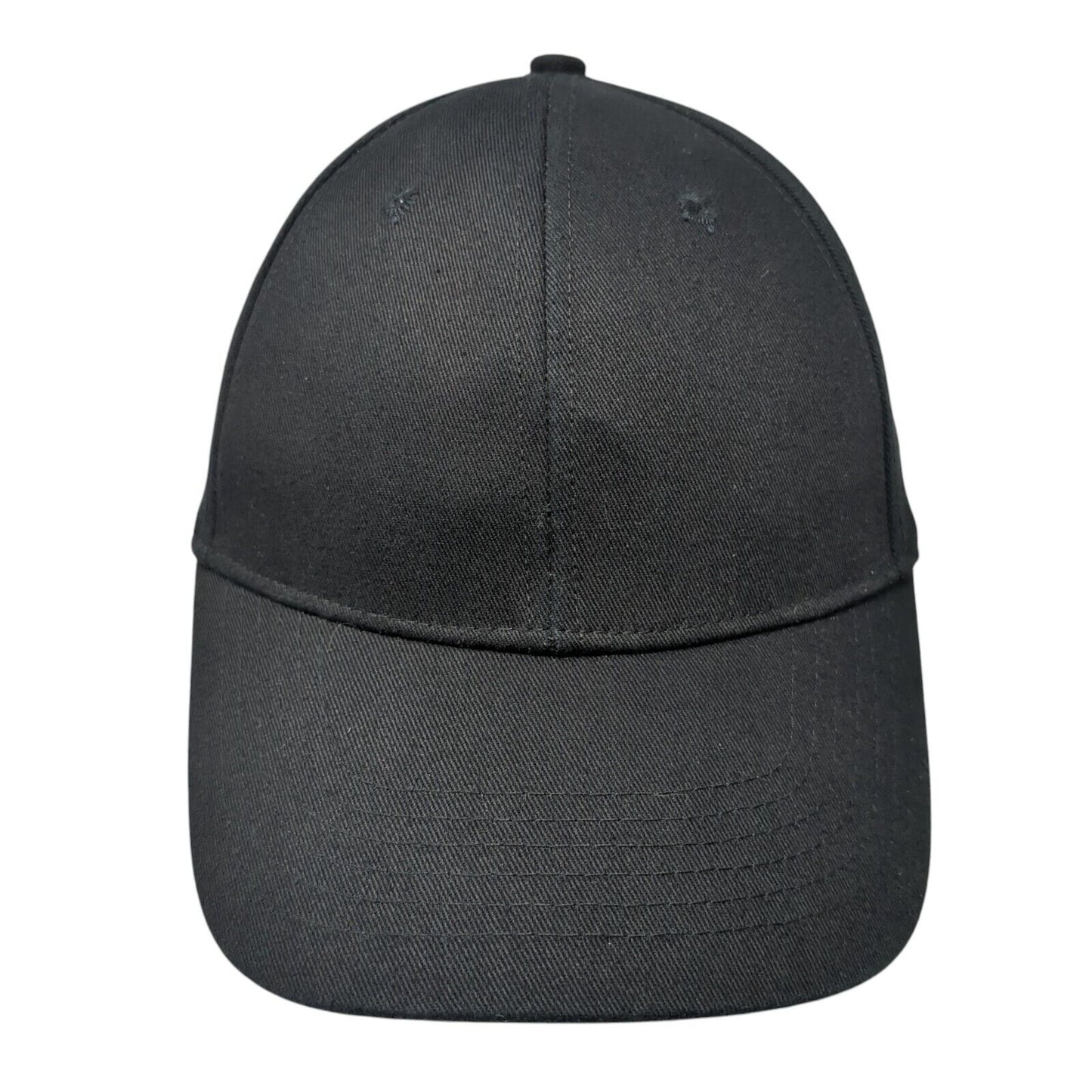 Unbranded Slideback Hat Black One Size Adjustable Vented Holes 6 Panel Blank