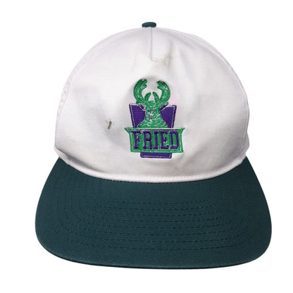 Fried Snapback Hat White One Size Adjustable Embroidered Colorblock HG