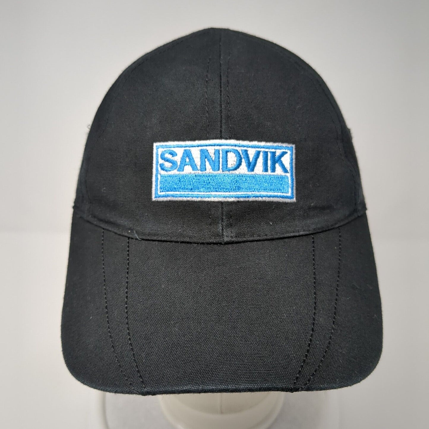 Sandvik Slideback Hat Black 58cm Adjustable Embroidered Solid 6 Panel
