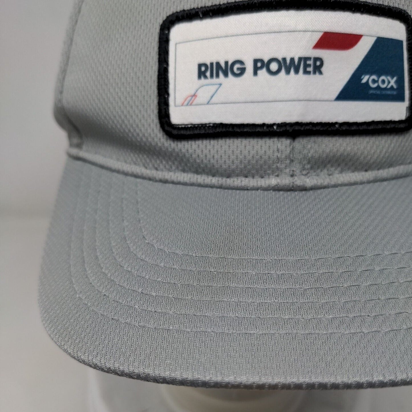 Ring Power Patch Fitted Hat Gray L/XL Solid 6 Panel Outdoor Cap