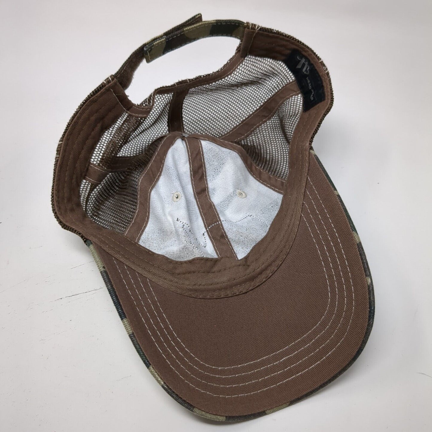 Home USA Flag Patch Strapback Trucker Hat Camo One Size Mesh Back