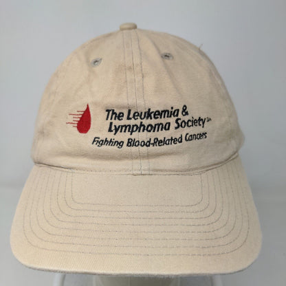 Leukemia Lymphoma Society Men's Slideback Hat Tan OSFA Embroidered Logo Cancer