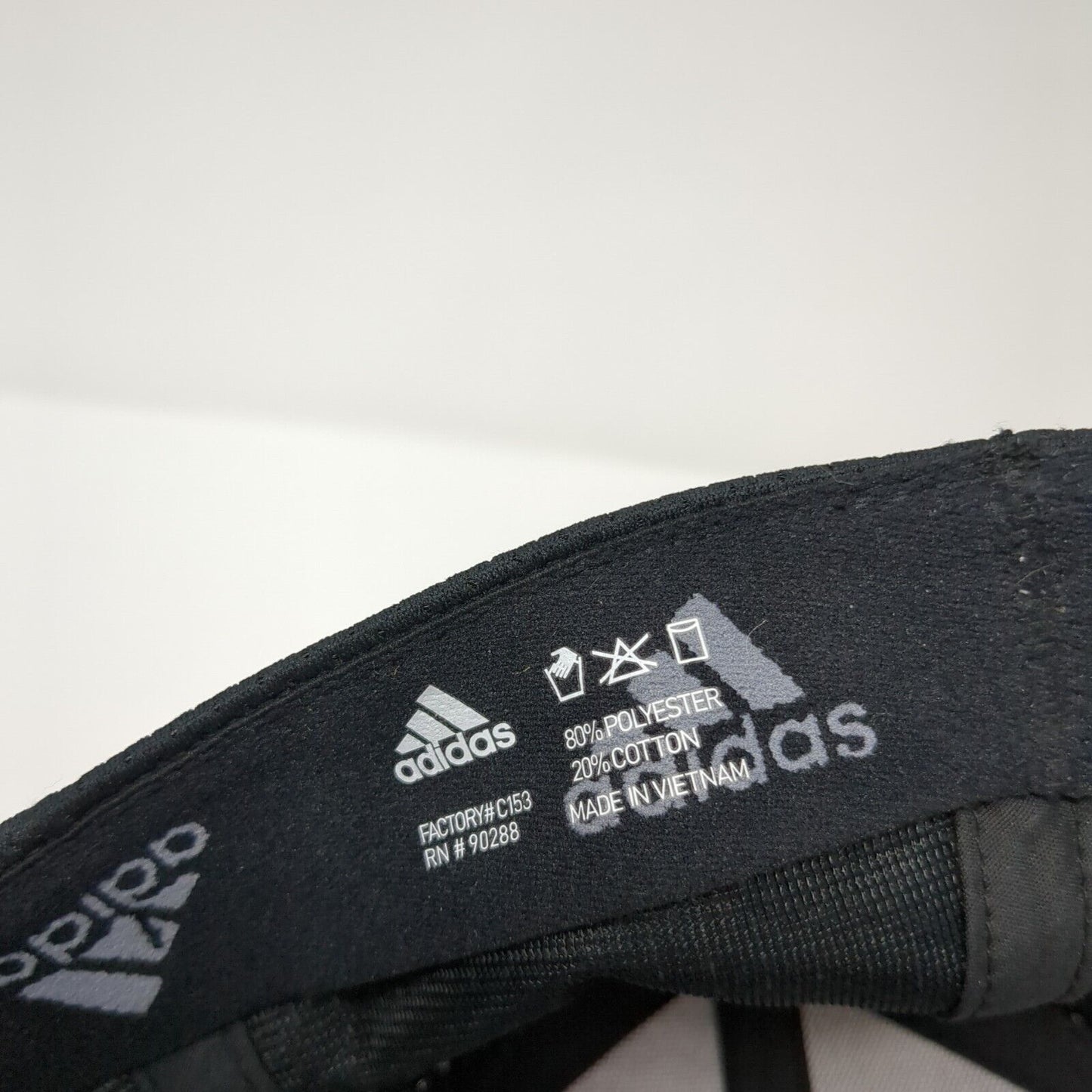 Adidas 3 Stripes Fitted Hat Black One Size Embroidered Logo 6 Panel