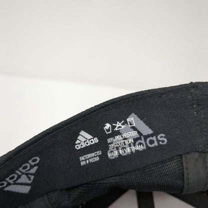 Adidas 3 Stripes Fitted Hat Black One Size Embroidered Logo 6 Panel
