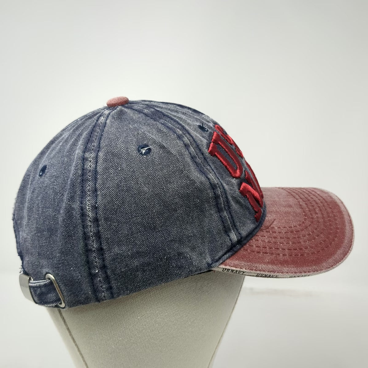 Blue US Navy Baseball Cap One Size American Flag Faded Denim Distressed Hat