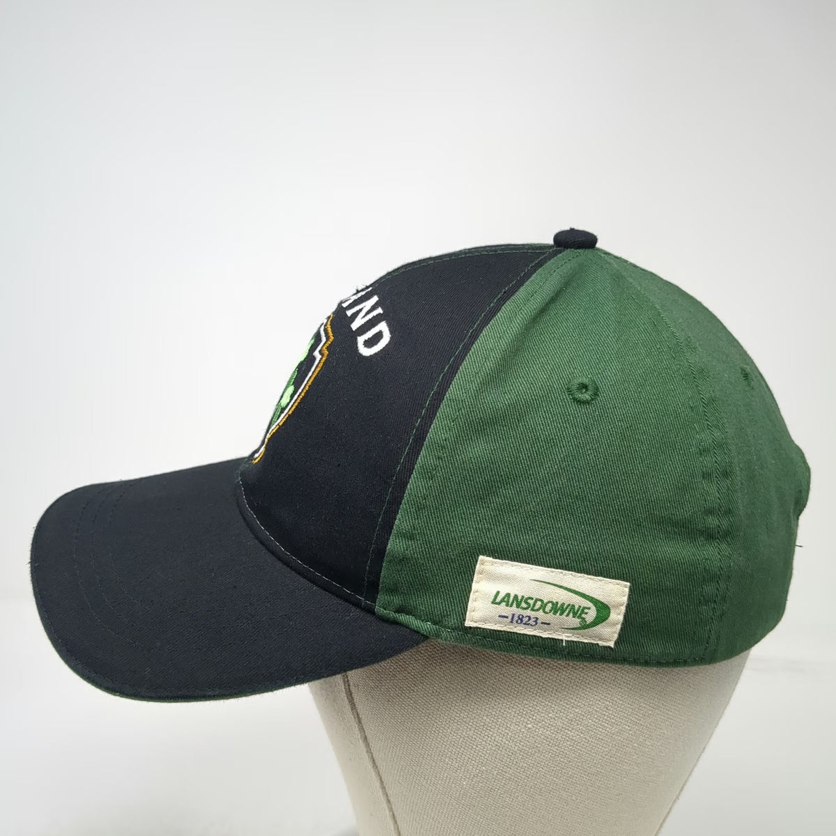 Lansdowne Baseball Cap Black Green 59cm Ireland Shamrock Adjustable Hat
