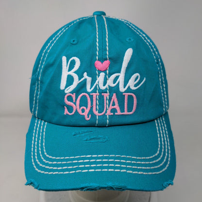 Bride Squad Strapback Hat Blue OSFM Embroidered Distressed KB ETHOS Vintage