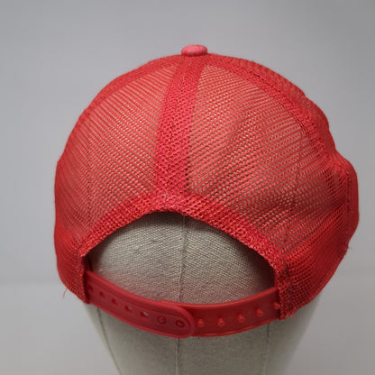 Reel Legends Snapback Trucker Hat Red One Size Adjustable 6 Panel Mesh Back