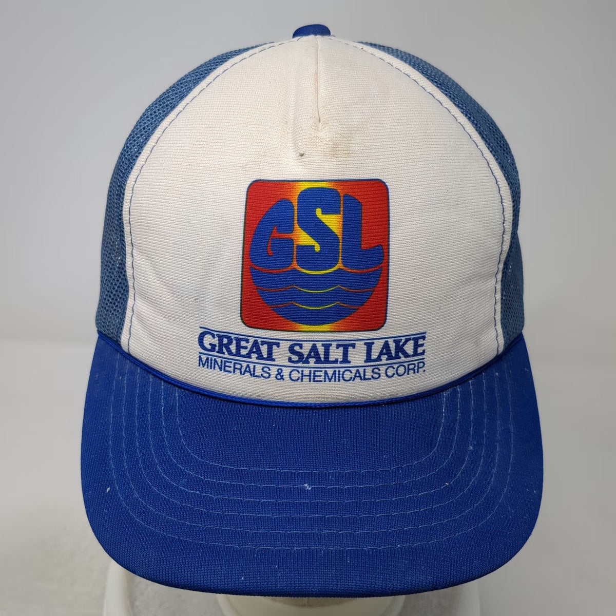 Great Salt Lake Minerals & Chemicals Corp Blue OS Trucker Hat GSL Snapback Mesh