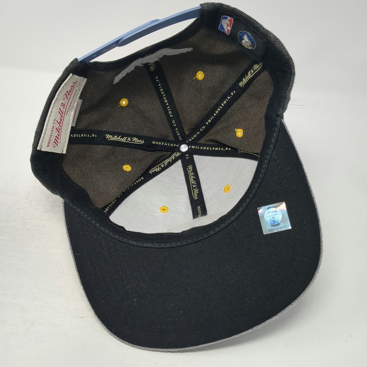 Minnesota Timberwolves NBA Mitchell & Ness Snapback Hat Gray One Size Perforated