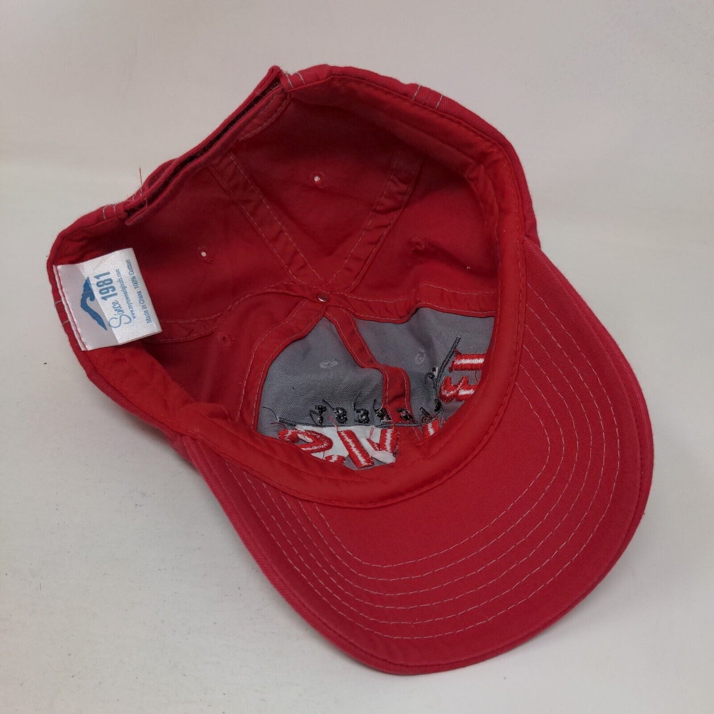 Hillcrest Rams Strapback Hat Red One Size Adjustable Embroidered 6 Panel Cotton
