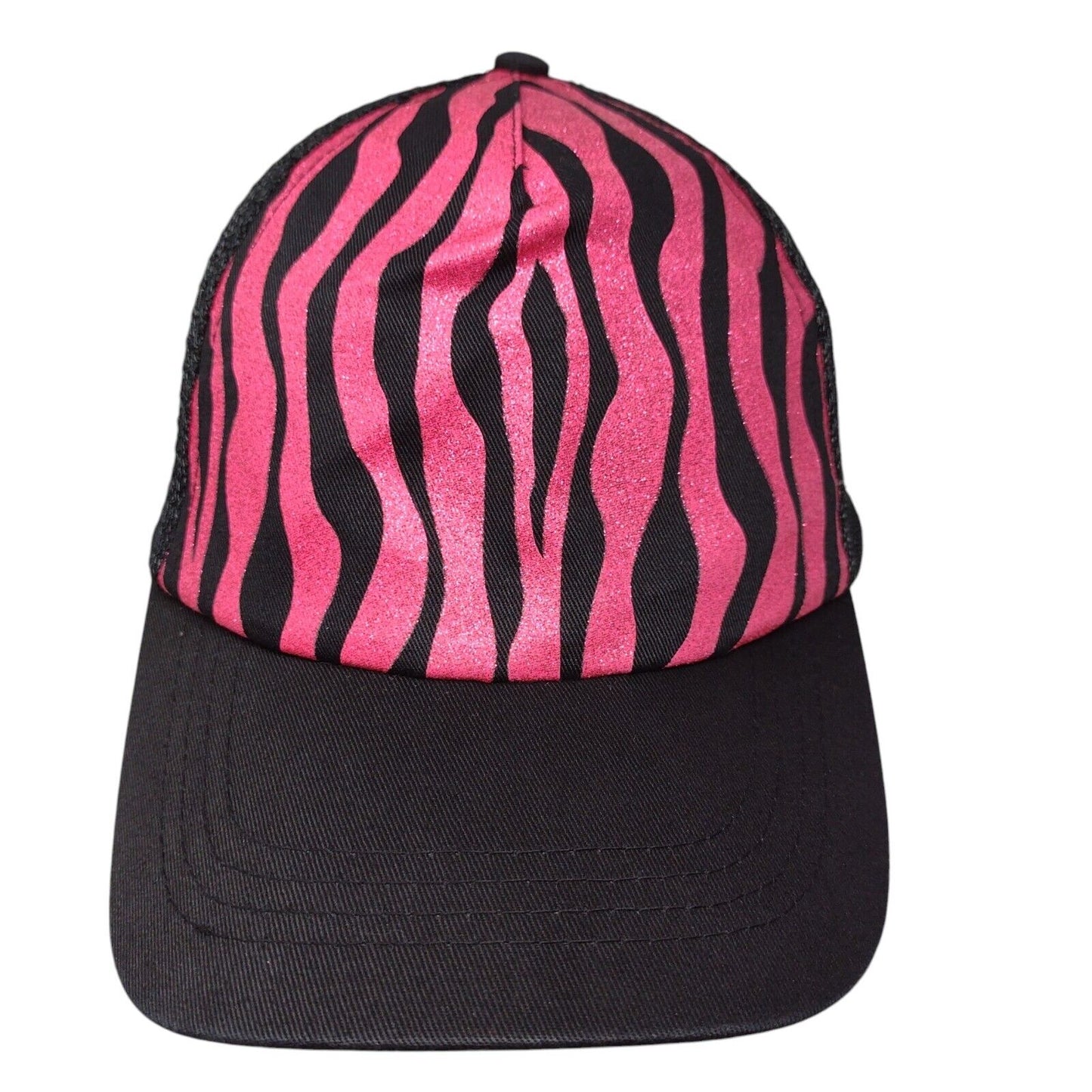 Zebra Stripes Snapback Mesh Back Trucker Hat Multi One Size Animal Print