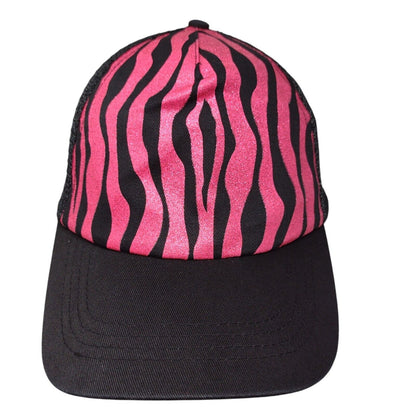 Zebra Stripes Snapback Mesh Back Trucker Hat Multi One Size Animal Print