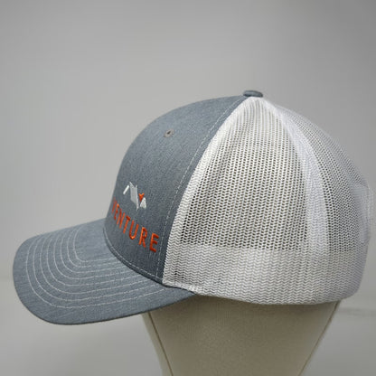 Richardson Venture Mountain Logo Trucker Hat Gray One Size Mesh Snapback 112