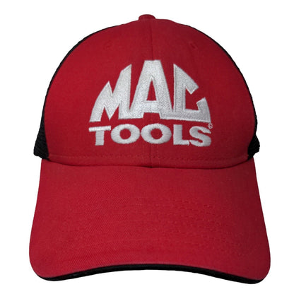 MAC Tools Men's Strapback Mesh Back Trucker Hat Red Black OSFM Embroidered Logo