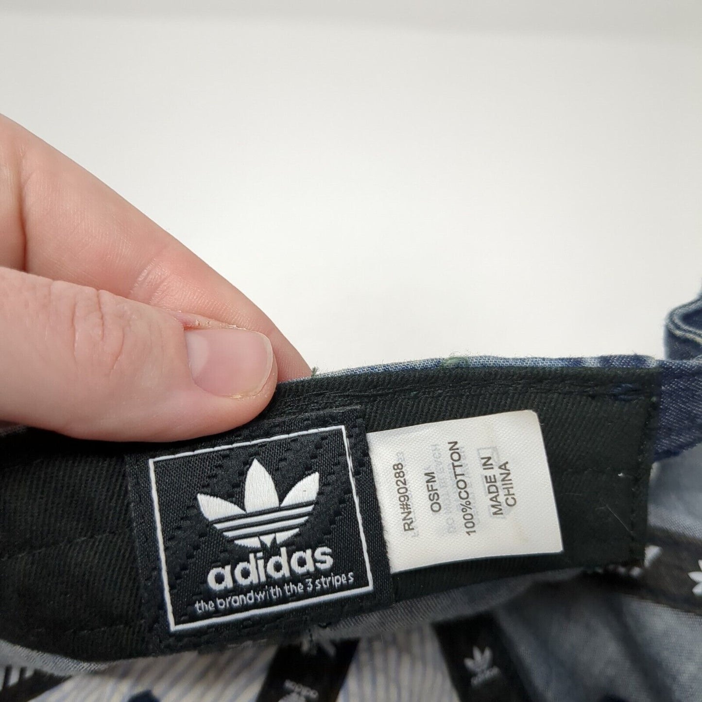 Adidas Trefoil Slideback Hat Blue One Size Adjustable Embroidered Denim