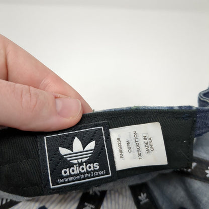 Adidas Trefoil Slideback Hat Blue One Size Adjustable Embroidered Denim