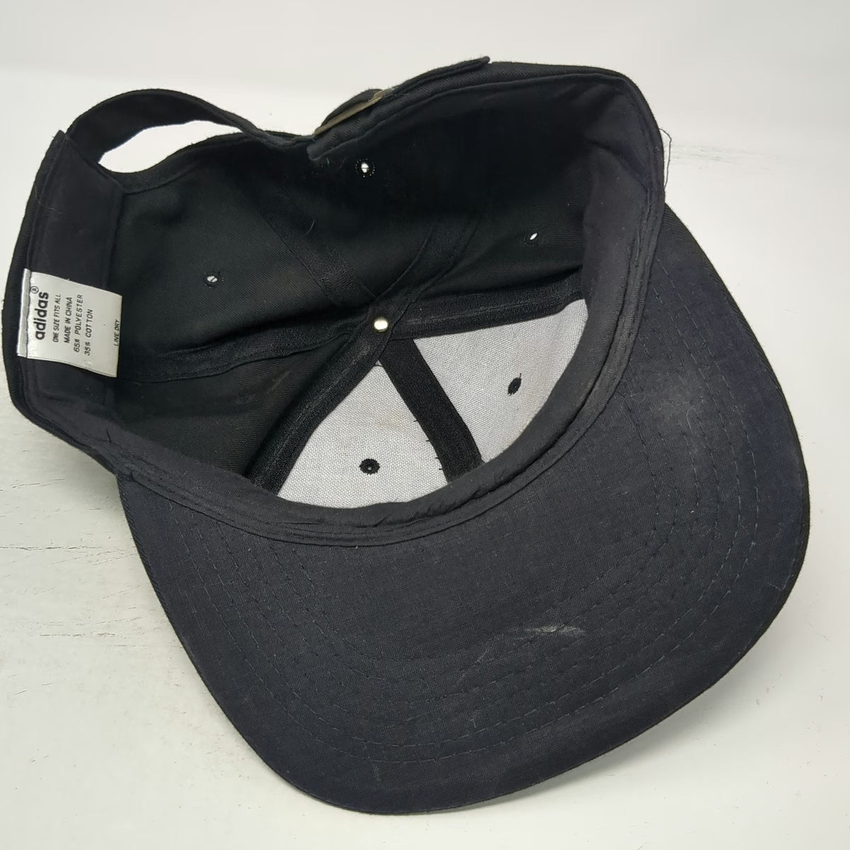 Adidas Baseball Cap Black White One Size Embroidered Trefoil Logo Adjustable Hat