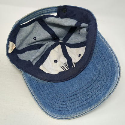 Green Field Baseball Cap Blue One Size Denim NY Logo Slideback Cotton Korea Hat