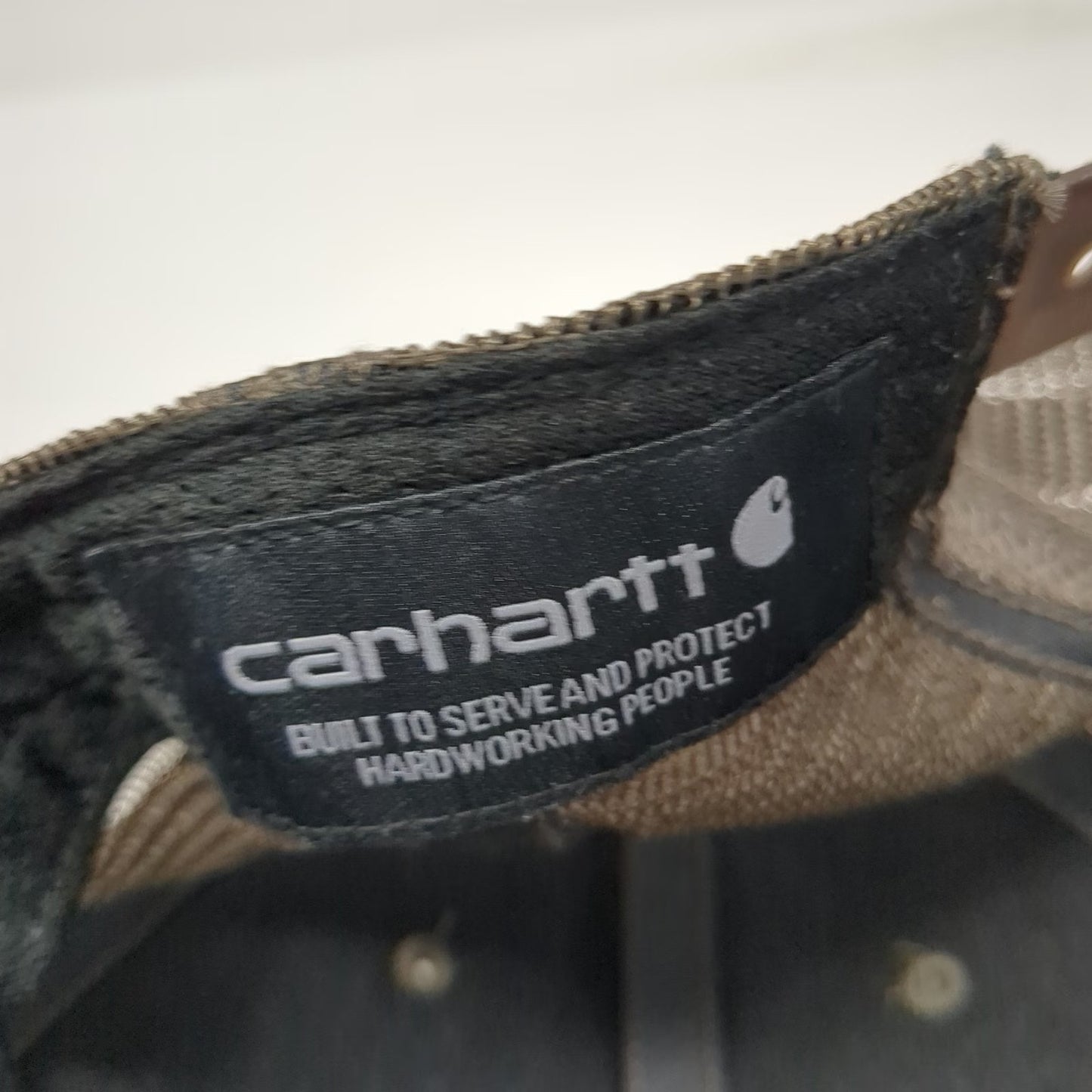 Carhartt Trucker Hat Brown One Size Mesh Back Snapback Embroidered Logo Work Cap
