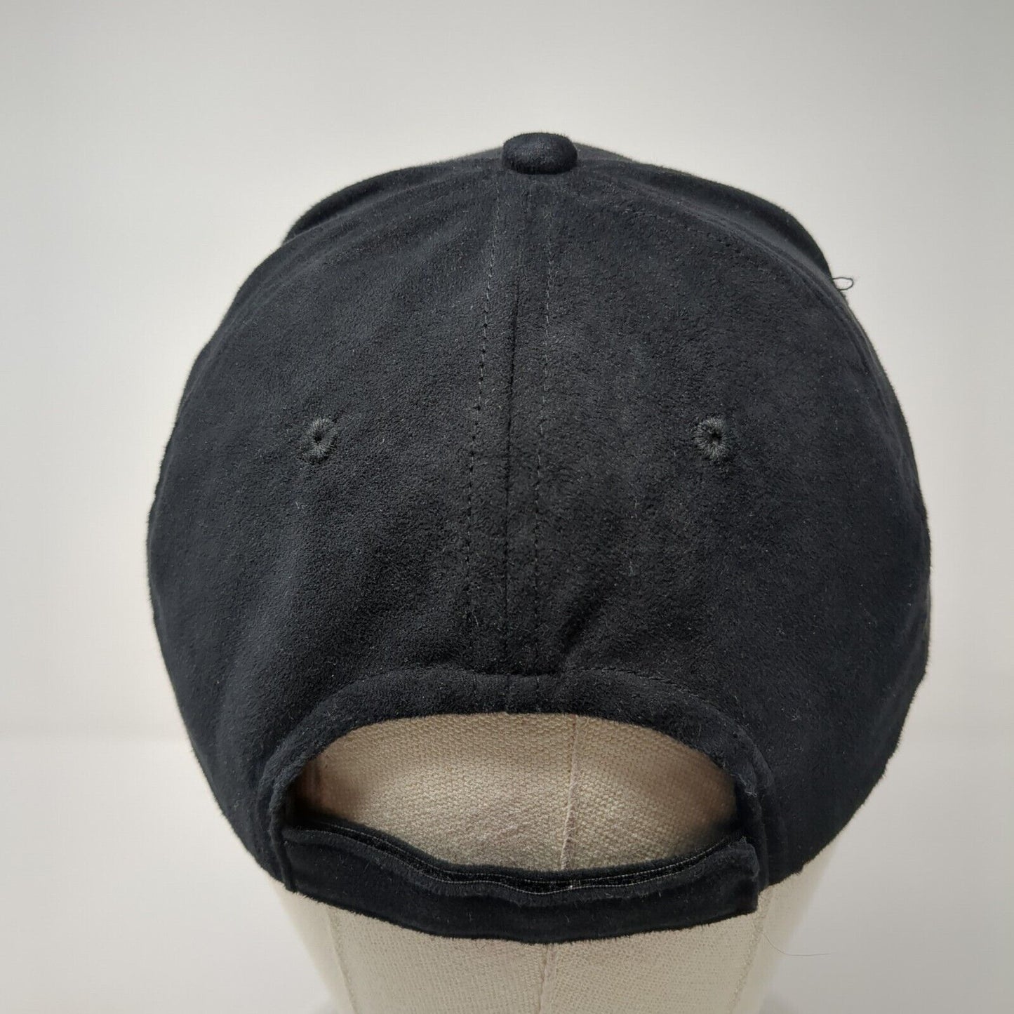 Unbranded Strapback Hat Black One Size Adjustable Vented Holes 6 Panel Blank
