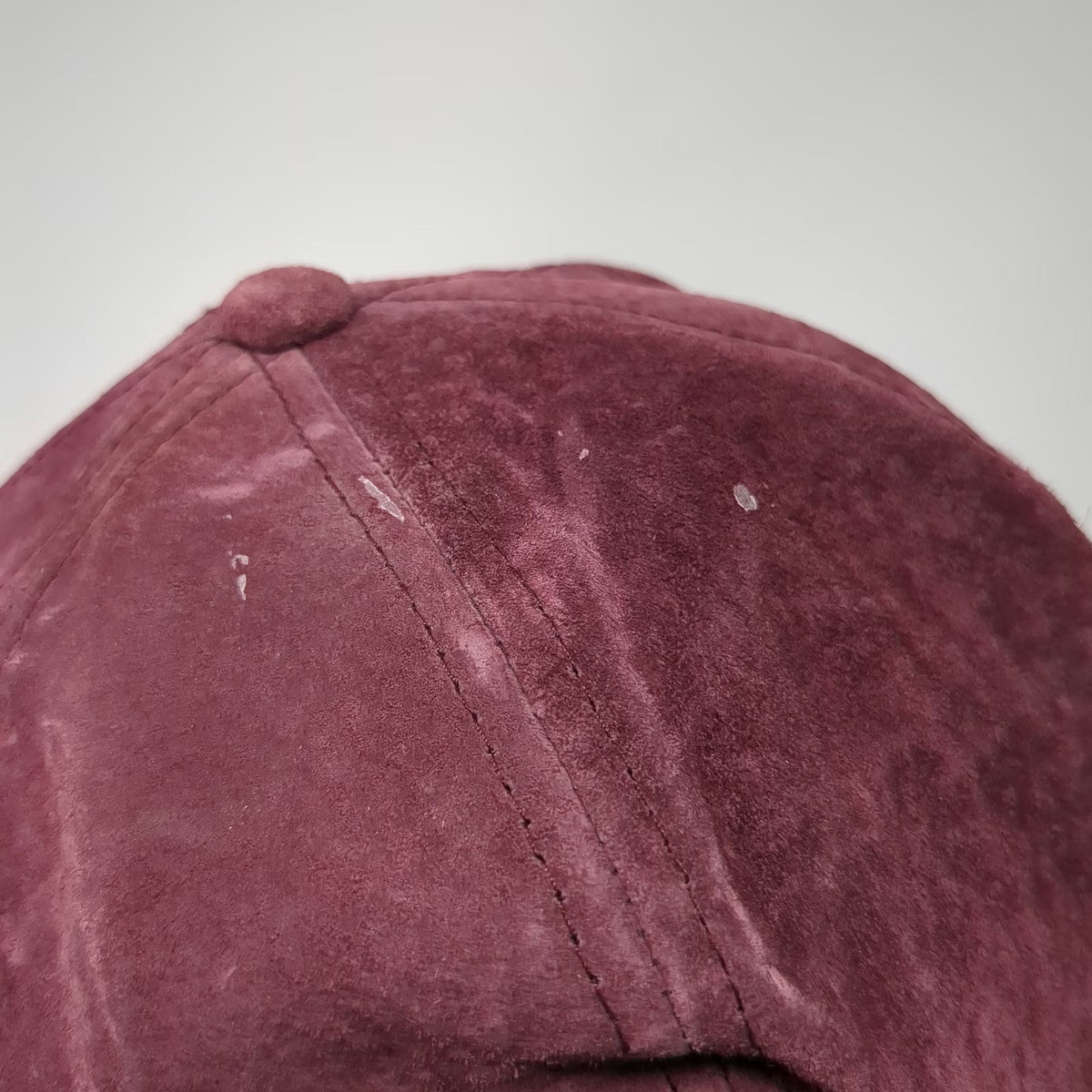 Baseball Cap Red One Size Suede Leather Blank Elastic Back Hat Plain Solid Color
