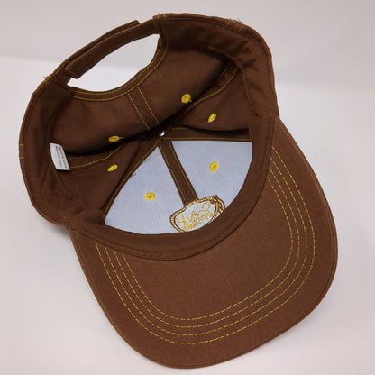 C-A-L Ranch Stores Strapback Hat Brown OSFA Adjustable Solid 6 Panel