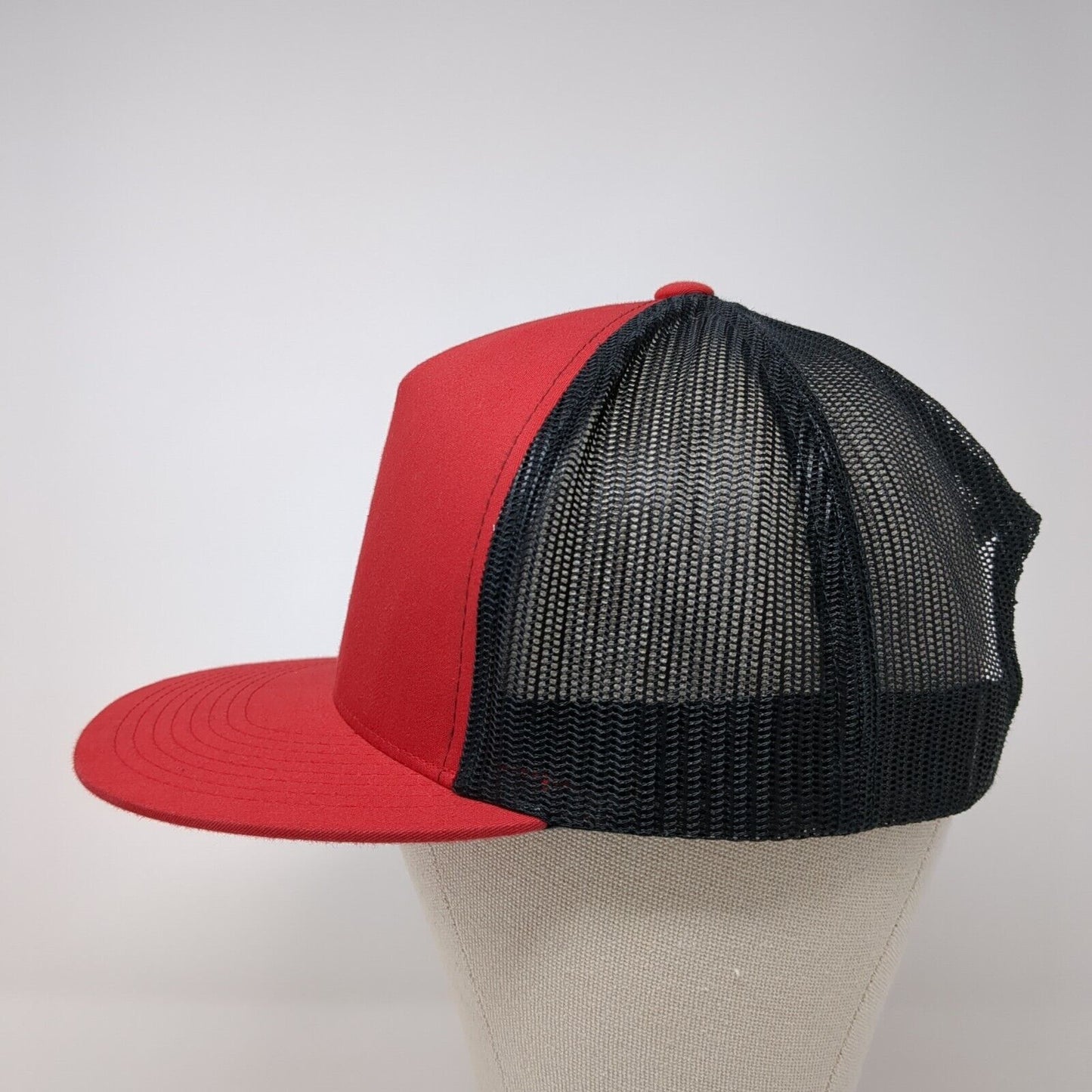 The Classics Yupoong Snapback Mesh Back Trucker Hat Red One Size Colorblock