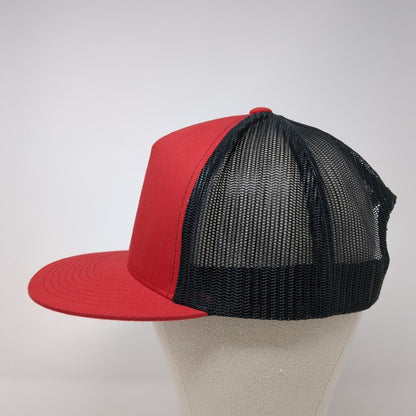The Classics Yupoong Snapback Mesh Back Trucker Hat Red One Size Colorblock