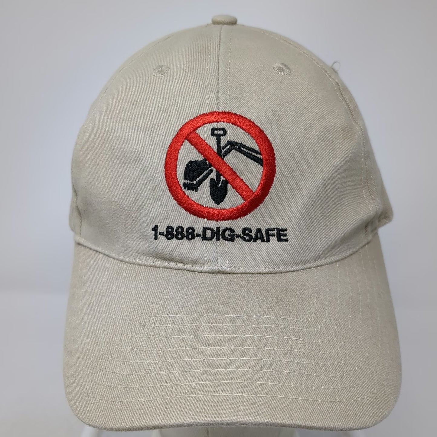 Nissun Baseball Cap Beige One Size 1-888-Dig-Safe Shovel Graphic Strapback Hat