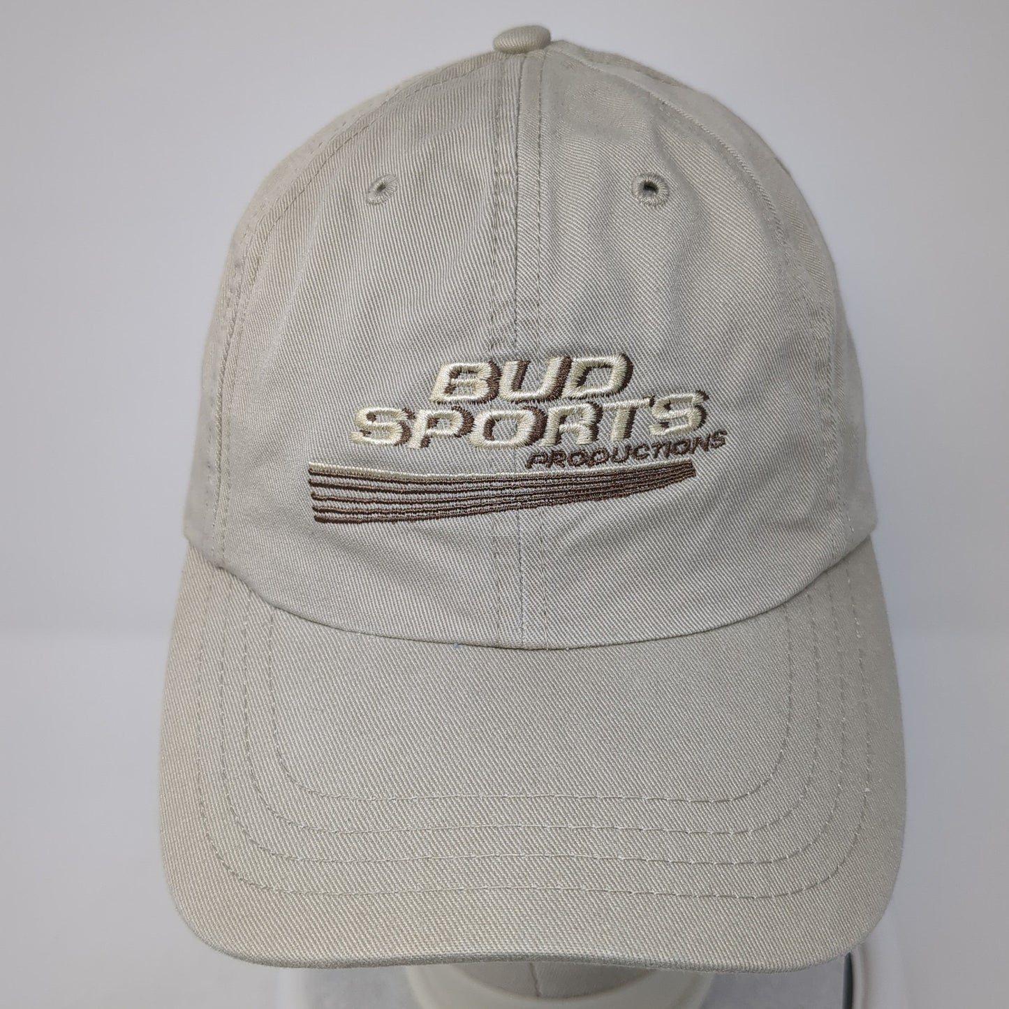 Bud Sports Productions Baseball Cap Beige One Size Adjustable Embroidered Cotton
