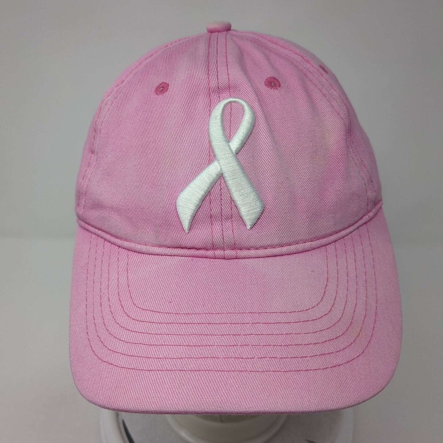 White Ribbon Slideback Hat Pink One Size Adjustable American Crown