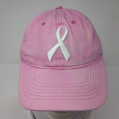 White Ribbon Slideback Hat Pink One Size Adjustable American Crown