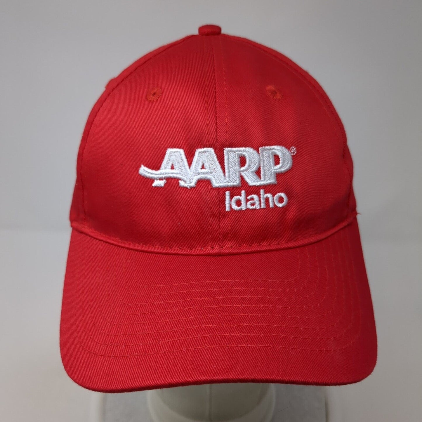 AARP Idaho Strapback Hat Red One Size Adjustable Embroidered Port & Company