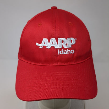 AARP Idaho Strapback Hat Red One Size Adjustable Embroidered Port & Company