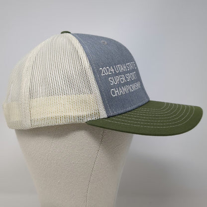 Richardson Trucker Hat Blue Green One Size Gun Club Eagle Patch 2024 Snapback