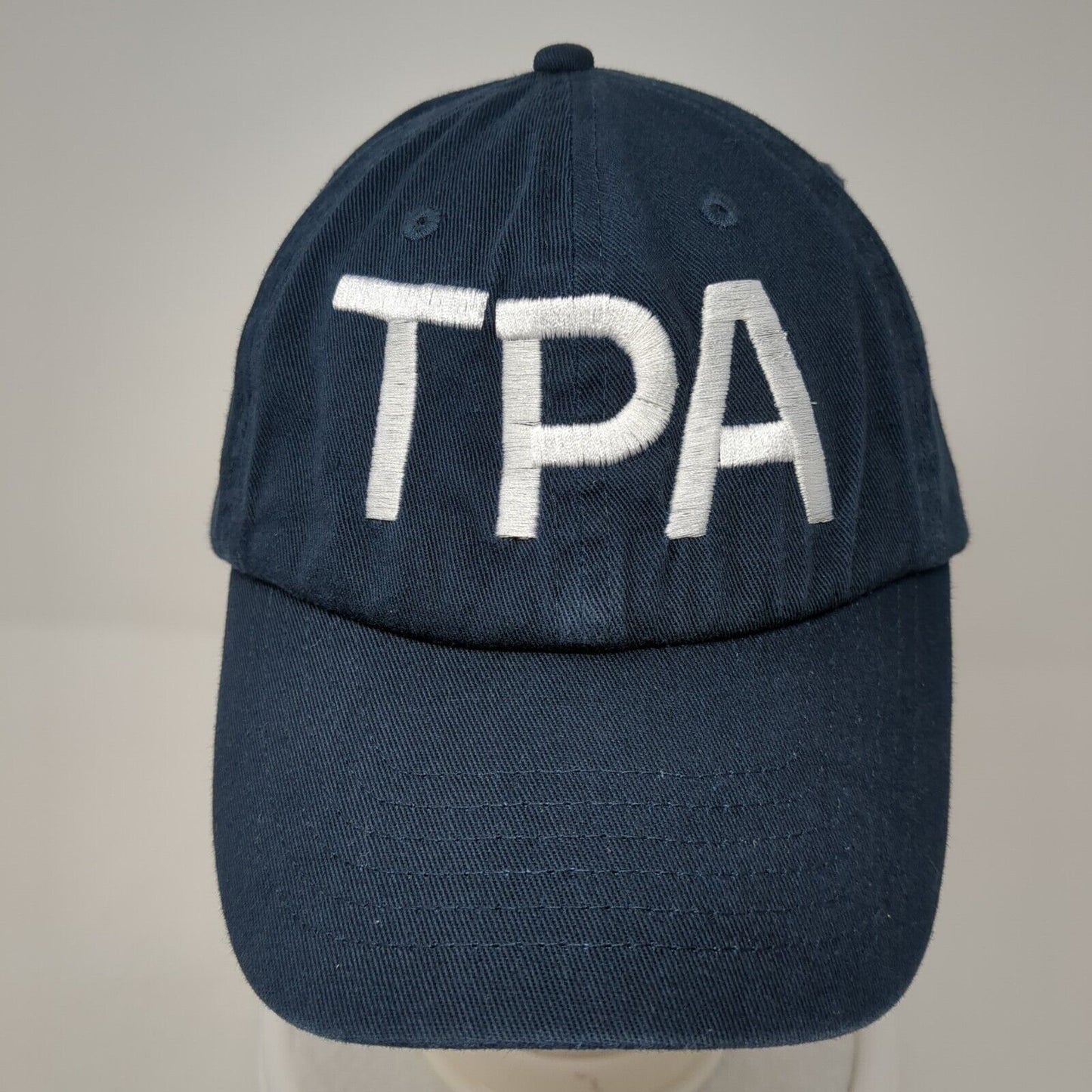TPA Slideback Baseball Cap Blue One Size Adjustable Embroidered 6 Panel Cotton