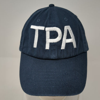 TPA Slideback Baseball Cap Blue One Size Adjustable Embroidered 6 Panel Cotton