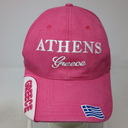 Baseball Cap Pink One Size Athens Greece Flag Embroidered Souvenir Strapback Hat