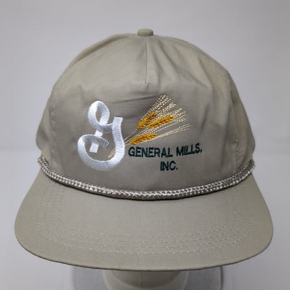 General Mills Inc. Slideback Rope Hat Tan One Size Leather Strap Sportcap