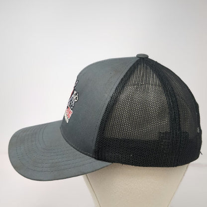 Pacific Headwear Trucker Hat Gray One Size Outlaw Powersports Snapback Gun Mesh