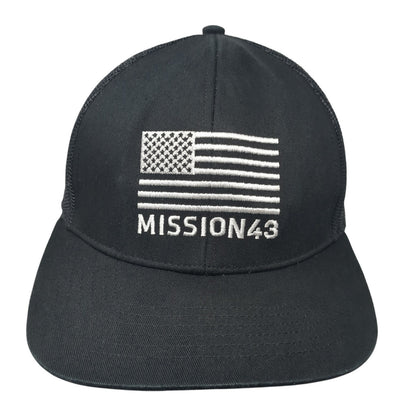 American Flag Mission43 Snapback Trucker Hat Black One Size Mesh Back