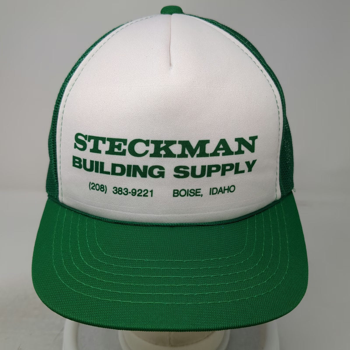 Hanes Trucker Hat Green One Size Mesh Back Snapback Building Supply Boise Hat