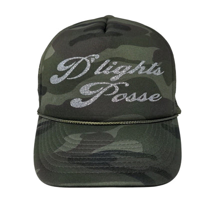 D'lights Posse Snapback Rope Trucker Hat Camo OSFA Mesh Back Cobra