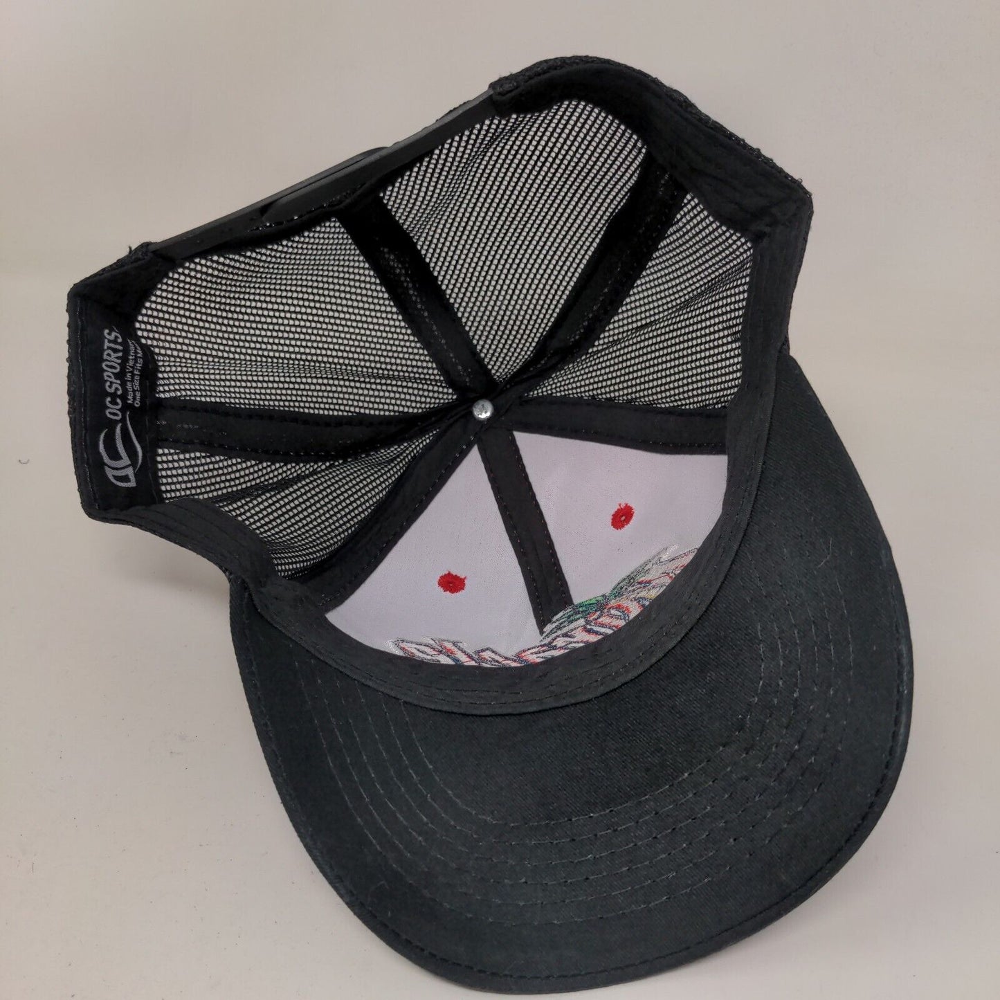 Miracle Snapback Mesh Back Trucker Hat Black OSFM Palm Tree OC Sports