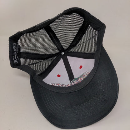 Miracle Snapback Mesh Back Trucker Hat Black OSFM Palm Tree OC Sports